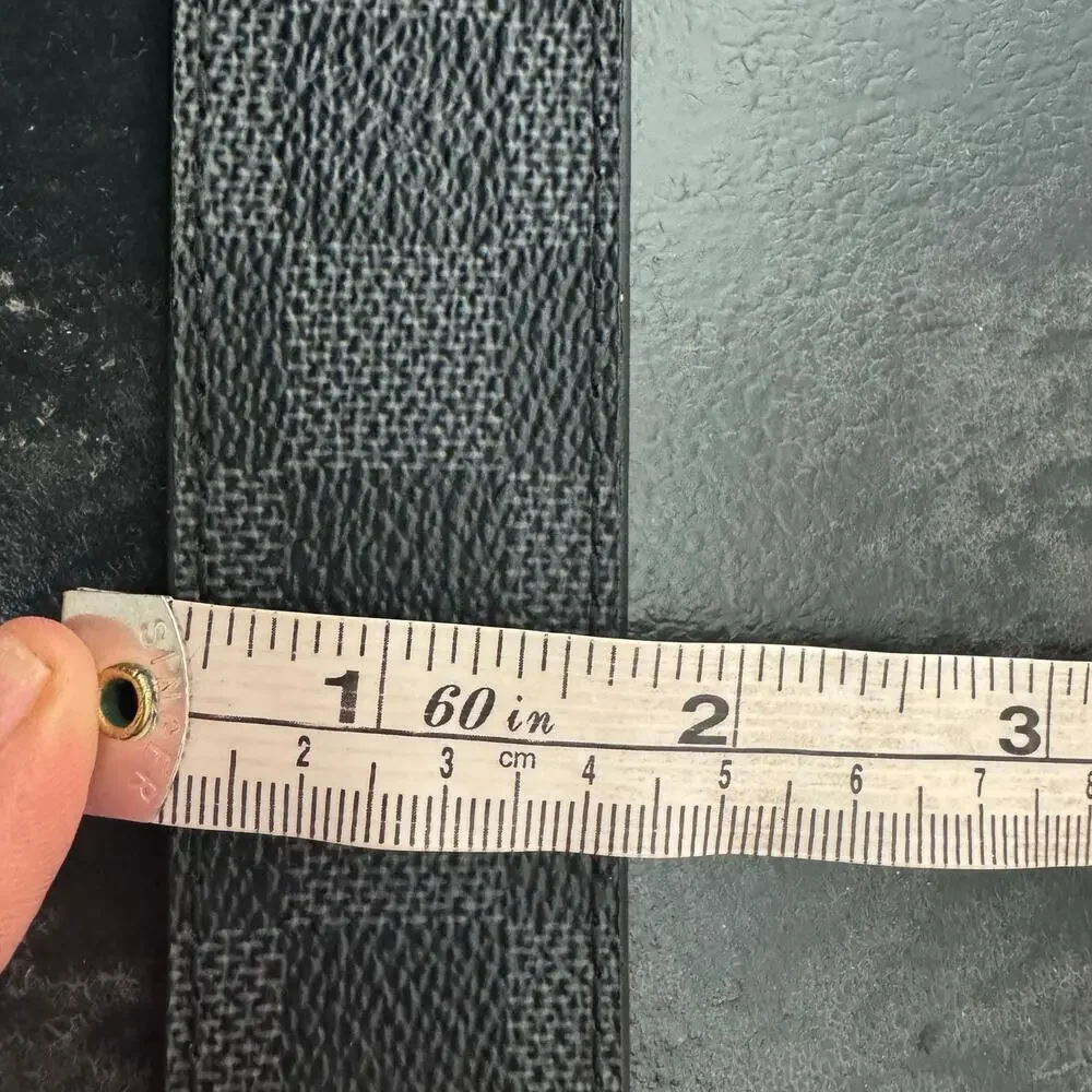 Louis Vuitton‎ Inventeur Graphite Black Mens Belt 95/38 Box Frame Buckle SHW - Picture 9 of 9